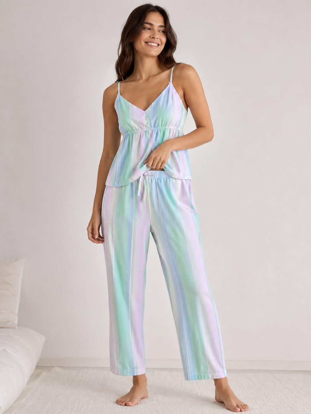 Ensemble pyjama pastel rayé