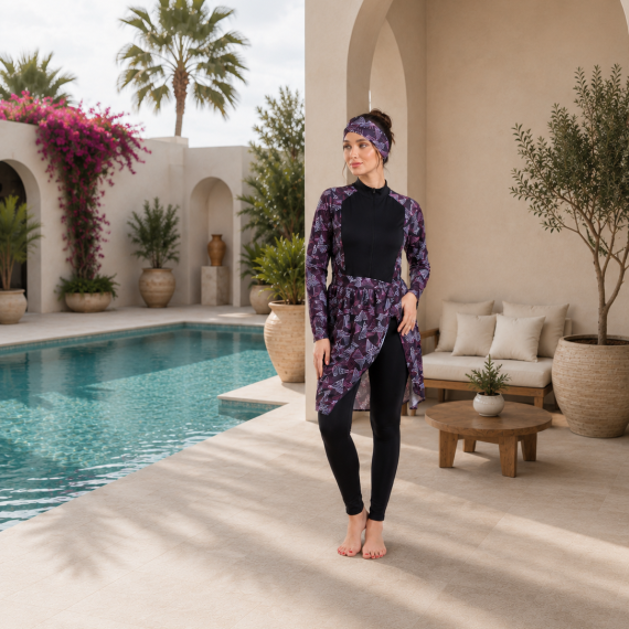 Purple Eclipse Burkini Set